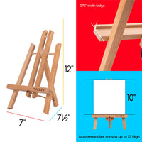 1 x RAW Customer Returns MEEDEN 12 pieces table easel wood, 30 CM display easels, children s easel table, picture stand solid beech wood, foldable and space-saving, holds canvases up to 25 CM - RRP €60.46