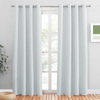 1 x RAW Customer Returns PONY DANCE Bedroom Curtains Heat-Insulating Blackout Curtain with Eyelets Curtains White Opaque Thermal Curtain against the Cold, Set of 2 H 220 x W 140 cm, Grey-White - RRP €45.95