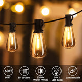 1 x RAW Customer Returns SUWIN 18 Meter LED Fairy Lights Outdoor, ST38 Fairy Lights Bulbs Warm White, Garden Garland Lights Outdoor with Outdoor Waterproof 30 1 LED Bulbs Outdoor for Party Christmas - RRP €37.68