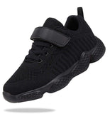 1 x RAW Customer Returns Shoful children s shoes boys sports shoes children girls running shoes non-slip lightweight indoor shoes velcro sneakers mesh breathable sneakers all black 37 EU - RRP €30.99