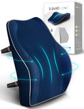 1 x RAW Customer Returns Travel Ease ergonomic back cushion made of memory foam, lumbar cushion for office chair, car seat, wheelchair, with anti-static, skin-friendly cover and for a comfortable sitting posture dark blue  - RRP €39.99