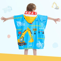 1 x RAW Customer Returns Children s Beach Towel - Hooded Towel, 70 x 70cm, Children s Hooded Towel, Poncho, Children s Poncho Towel, Beach Towel, Boys Hooded Towel, Children s Bathroom, Children s Tractor Bath Towel for Travel - RRP €17.14