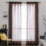 1 x RAW Customer Returns MIULEE Set of 2 Voile Curtains Transparent Curtain Made of Voile Polyester Rod Pocket Transparent Living Room Airy Decorative Curtain for Bedroom Coffee 55 Wx96 L, Rod Pocket - RRP €20.99