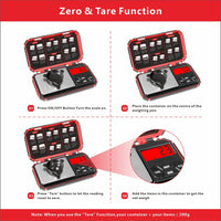 1 x RAW Customer Returns UNIWEIGH digital kitchen scales 1000g 0.1g, fine scales, pocket scales, precision scales, gram scales, small scales, letter scales, mini scales for coins, weeds battery included - red - RRP €18.99