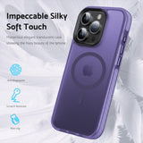 1 x Brand New DASFOND case for iPhone 15 Pro Max, Compatible with MagSafe Magnetic mobile phone case, transparent matte back, thin shockproof stripe protective case, purple - RRP €28.56