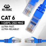 1 x RAW Customer Returns Mr. Tronic 75m Cat 6 Ethernet Cable, LAN Network Cable with RJ45 Connectors for a Fast and Reliable Internet Connection, AWG24 Connection Cable Internet Cable UTP Cat6 CCA 75 Meters, Blue  - RRP €33.06