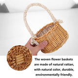 1 x RAW Customer Returns Handmade basket wicker rattan basket rattan basket flower girl basket fruit basket wicker basket woven flower baskets picnic basket wicker basket woven basket for wedding table decoration country house style - RRP €14.59