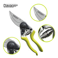 3 x RAW Customer Returns Davaon Pro Garden Pruning Shears - Classic Bypass with Soft Handles for Precision Cutting, Adjustable Width, Suitable for Hand Osteoarthritis and Carpal Tunnel Syndrome - RRP €47.22