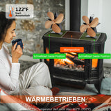 1 x RAW Customer Returns Fireplace fan fireplace tools stove fan without electricity 4 blades, quiet operation, for wood wood burner fireplace increases 80 more heat, air-efficient heat distribution. Bronze  - RRP €10.07