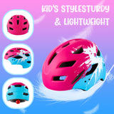 1 x RAW Customer Returns RaMokey bicycle helmet children, bicycle helmet with light for children, lightweight children s helmet with adjustable dial for girls and boys 48-56CM from 3-13 years red blue  - RRP €30.85