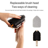 1 x RAW Customer Returns Eyliden Long Handle Bathtub Scrubber with Tile Brush, 2 Scrubber Pads, 1 Scratch Brush Head, for Cleaning Bathroom, Kitchen, Toilet, Wall, Sink, Brown, fsz037  - RRP €21.6