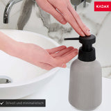 1 x RAW Customer Returns KADAX Bathroom Accessories, Ceramic Bathroom Set, Bathroom Tumbler, Soap Dispenser, Toilet Brush, Bathroom Accessories Set, Bathroom Equipment Set Grey, 2  - RRP €20.16