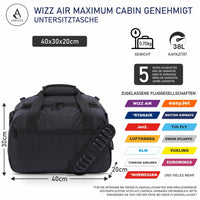 1 x RAW Customer Returns Aerolite Wizz Air 40x30x20 Maximum Size Cabin Luggage Bag Backpack Travel Cabin Airplane Travel Bag Flight Hand Luggage 5 Year Warranty - RRP €26.26