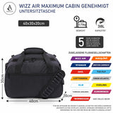 1 x RAW Customer Returns Aerolite Wizz Air 40x30x20 Maximum Size Cabin Luggage Bag Backpack Travel Cabin Airplane Travel Bag Flight Hand Luggage 5 Year Warranty - RRP €26.26