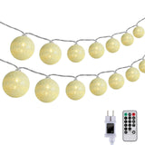 1 x RAW Customer Returns DeepDream Ball Fairy Lights 6.6 m 30 LED Cotton Ball Fairy Lights Dimmable Cotton Ball Fairy Lights Indoor Fairy Lights with Remote Control and Timer for Room Children s Room Wedding Party Warm White  - RRP €29.23