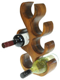 1 x RAW Customer Returns Namesakes Solid Wood Wine Rack by Namesakes Tree Sculpture Novelty 6 Bottle Rack Hand Carved from a Single Piece of Wood - Dark - RRP €46.13