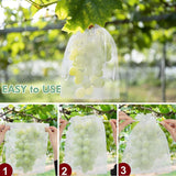 3 x Brand New 60 protective bags for fruits, white grapes, 20 x 30, with drawstring, protection against wasps - RRP €61.2