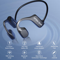 1 x RAW Customer Returns MONODEAL Bone Conduction Headphones Bluetooth, Open Ear Headphones Wireless, 5.2 Sport Bone Conduction Wireless IP65 Waterproof Sweatproof Sports Headphones for Runners Bicycle Cycling Fitness Blue  - RRP €36.88