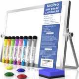 1 x RAW Customer Returns Nicpro Dry Erase Mini Whiteboard A3, Double-Sided Magnetic Desktop Writing Board with Stand, Pens, Portable Easel Whiteboard for Kids, Students, School Supplies, Office 30 x 40 cm  - RRP €32.87