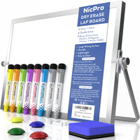 1 x RAW Customer Returns Nicpro Dry Erase Mini Whiteboard A3, Double-Sided Magnetic Desktop Writing Board with Stand, Pens, Portable Easel Whiteboard for Kids, Students, School Supplies, Office 30 x 40 cm  - RRP €25.99