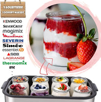 1 x RAW Customer Returns SPECIAL-DAY Set of 24 Glass Yogurt Pots with Airtight Lids verrine for any yogurt maker small long-life baby pots 125g - - RRP €24.9