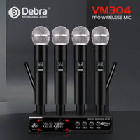 1 x RAW Customer Returns D Debra Audio VM304 VHF 4 Channel Wireless Microphone System with Handheld Mic have XLR Interface for Home Karaoke Wedding Conference Speech - RRP €138.29