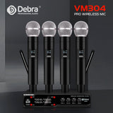 1 x RAW Customer Returns D Debra Audio VM304 VHF 4 Channel Wireless Microphone System with Handheld Mic have XLR Interface for Home Karaoke Wedding Conference Speech - RRP €138.29