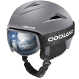 1 x RAW Customer Returns Odoland ski helmet with ski goggles for skiing and snowboarding, adjustable size, with earmuffs for men, women and teenagers, blue S - RRP €71.3