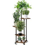 1 x RAW Customer Returns SMFANLIN 5 Tier Wooden Plant Stand Flower Stand, Multi-Tier Flower Shelf Plant Shelf, Corner Flower Stairs Plant Stairs for Indoor Balcony Garden Living Room Decoration Black  - RRP €50.41