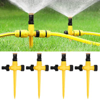 1 x RAW Customer Returns Pack of 4 lawn sprinklers, 360 rotating garden sprinkler, garden sprinkler, water sprinkler adjustable, automatic irrigation system for garden lawn plants, vegetables, flowers, pastoral yellow  - RRP €18.79