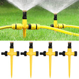 2 x RAW Customer Returns Pack of 4 Lawn Sprinklers 360 Rotating Garden Sprinkler Garden Sprinkler Water Sprinkler Adjustable Automatic Irrigation System for Garden Lawn Plants Vegetables Flowers Pastorale Yellow  - RRP €41.68