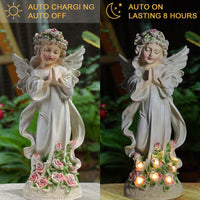 3 x Brand New HIAME Garden Decoration Figures for Outdoors Large Solar Light, Flower Fairy Garden Decoration Flower Fairy Solar Light Resin Girl Outdoor Villa Decoration C  - RRP €89.97