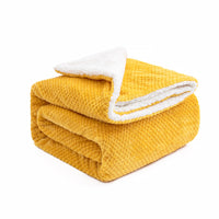 8 x Brand New MIULEE Blanket Grainy Sherpa Blanket Fluffy Blanket Double Wool Blanket Flannel Lamb Blanket Soft Bedspread Bed Throw for Sofa Couch Living Room 125 x 150 cm Golden Yellow - RRP €235.92