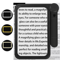 1 x RAW Customer Returns Improved full-page magnifying glass with light, 74 ultra-bright and dimmable LEDs in cold warm, 5x reading magnifying glass, light and large format for reading, evenly illuminated for the visually impaired and seniors - RRP €20.4