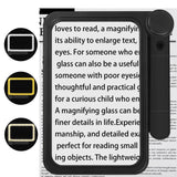 1 x RAW Customer Returns Improved full-page magnifying glass with light, 74 ultra-bright and dimmable LEDs in cold warm, 5x reading magnifying glass, light and large format for reading, evenly illuminated for the visually impaired and seniors - RRP €20.4