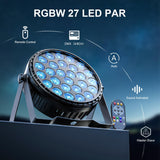 1 x RAW Customer Returns Ukfog 4PCS 216W LED Par Stage Light, 27 x 8W RGBW DMX-4 8CH Stage Lights with Remote Control 6 Effect Modes High Brightness LED Par for DJ, Party, Theater, Show, Christmas - RRP €199.99