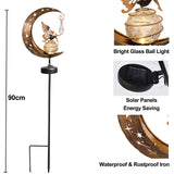 1 x RAW Customer Returns Moon solar lamps for outdoor garden decoration, patio decoration, gifts for women, garden light, waterproof path light with suncatcher crystal, solar lights for outdoor ball, patio, yard, lawn - RRP €22.04