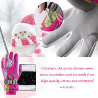 2 x RAW Customer Returns Tofern Children s Ski Gloves Waterproof for Snowboard, Boy Girl Winter Gloves Warm Windproof Cycling Gloves - RRP €24.7