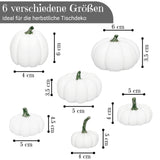 3 x RAW Customer Returns 6 white decorative pumpkins in different colors Sizes - hand-painted white pumpkins as decorative pumpkins high-quality polyresin pumpkins Pumpkin decoration Mini pumpkins white Autumn decoration white pumpkins- RRP €45.36