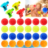 1 x Brand New BARVERE Water Bombs Reusable, 24 Pack Magic Splashy Balls with 4 Mini Water Pistols, Happy Water Bombs Reusable, Self-Closing Water Bombs for Party, Water Park, Family Game - RRP €19.2