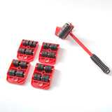 1 x RAW Customer Returns 5-piece furniture transport rollers, furniture transport roller set, furniture transport roller set, 4 furniture rollers 1 load lifter, ideal for furniture transport when moving - RRP €20.99