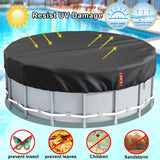 1 x RAW Customer Returns LXKCKJ Round Pool Cover, Winter Covers for Above Ground Pools, Extra Thick Pool Cover with Drawstring Design, PE Tarpaulin Ideal for Waterproof and Dustproof 7.6 m, Black  - RRP €122.94