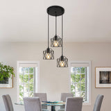 1 x RAW Customer Returns Comely pendant light dining table hanging lamp vintage industrial, 3-bulb black hanging light metal with E27 socket, max. 40W, adjustable pendant light for dining room, living room, bedroom - RRP €45.98