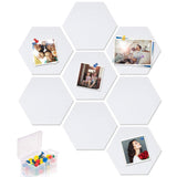 1 x RAW Customer Returns Yoillione Felt Cork Notice Board, Cork Board, Hexagonal Wall Photo Notice Board Cork Board with 20 Pins for Condominium Office Hanging Photos Key Ring, 8 Pieces, White  - RRP €19.66