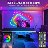 1 x RAW Customer Returns AILBTON 6m Neon Led Strip,Flexible Neon LED Strip,Control with App Remote,Multiple Modes,IP65 Outdoor RGB Neon Lights Waterproof,Music Sync Gaming Led Neon Strip Lights - RRP €39.99