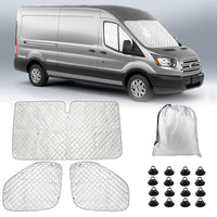 1 x RAW Customer Returns Car Windscreen Sun Shade Replacement for Ford Transit Van MK7 2006-2013, 3PCS Sunshade Windshield Protection Set, Internal Thermal Mat Set with Storage Bag, 100 Occlusion - RRP €46.18