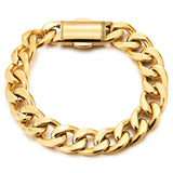 1 x RAW Customer Returns COOLSTEELANDBEYOND Large Heavy Golden Curb Chain Bracelet for Men Women Stainless Steel Bracelet Highly Polished, 20CM - RRP €29.99