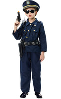 1 x RAW Customer Returns Police Costume Children with Police Equipment Police Shirt Pants Police Hat Handcuffs Police Badge Belt Sunglasses Walkie Talkie Police Toy for Children Boys Halloween Carnival S  - RRP €41.09