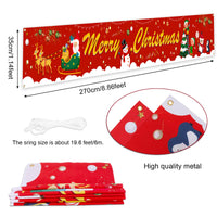 4 x Brand New DPKOW Long Merry Christmas Banner Decoration, Fabric Poster Banner for Christmas Outdoor Garden Decoration, Christmas Indoor Home Decoration, Christmas Table Wall Decoration, 270 35cm - RRP €36.76