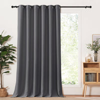 1 x RAW Customer Returns PONY DANCE Interior Blackout Curtains Bedroom Blackout Curtain Open Wardrobe Curtain Modern Living Room Curtains Curtains with Rings 1 Piece W 200 x H 245 cm, Gray - RRP €38.95